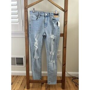 Aeropostale Jegging Jeans Womens 6 Short Blue Distressed High Rise Light Wash